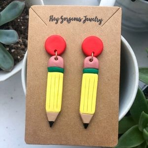 Polymer clay pencil earrings